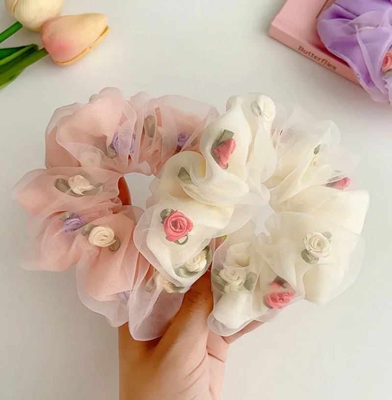Hair Net Invisible - French Romantic Rose Blossom Double Layer