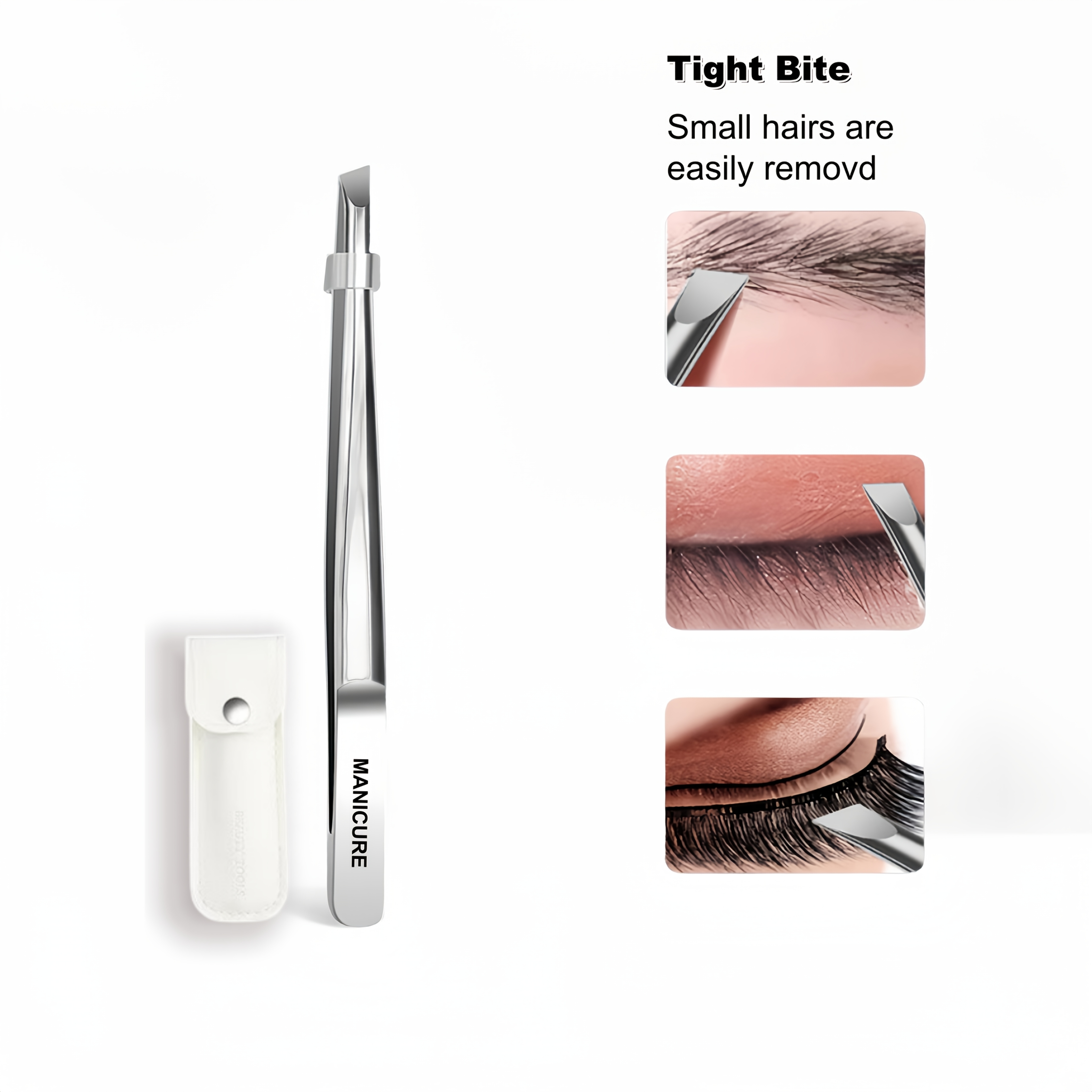 Hair Care Tools - Stainless Steel Eyebrow Clip Angled Tweezers