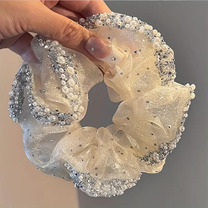 Hair Net Invisible - An elegant pearl and amphibole decorated