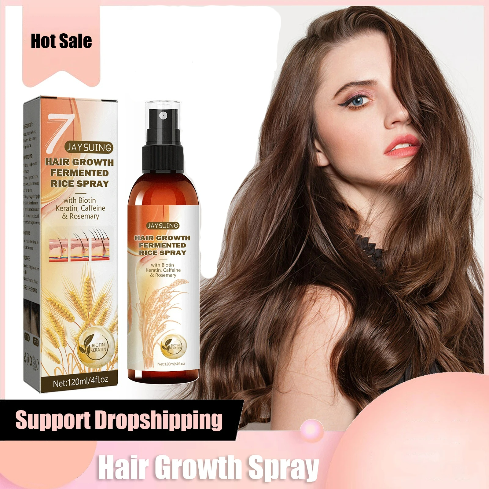 Hair Care With Rice Water - Fast Hair Growth Spray Fermented Rice