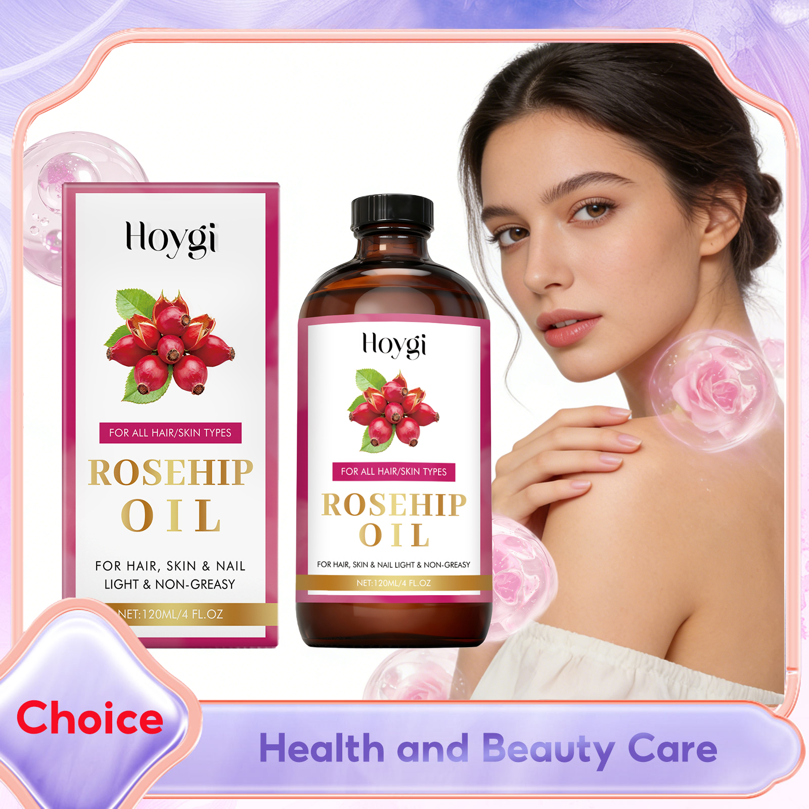 Silk Press Serum - Natural Rosehip Seed Essential Oil Anti-Aging