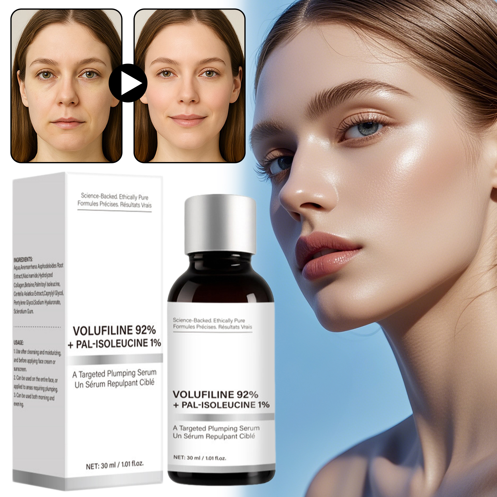 Silk Press Serum - Velofillin 92% Anti-Aging Facial Serum For