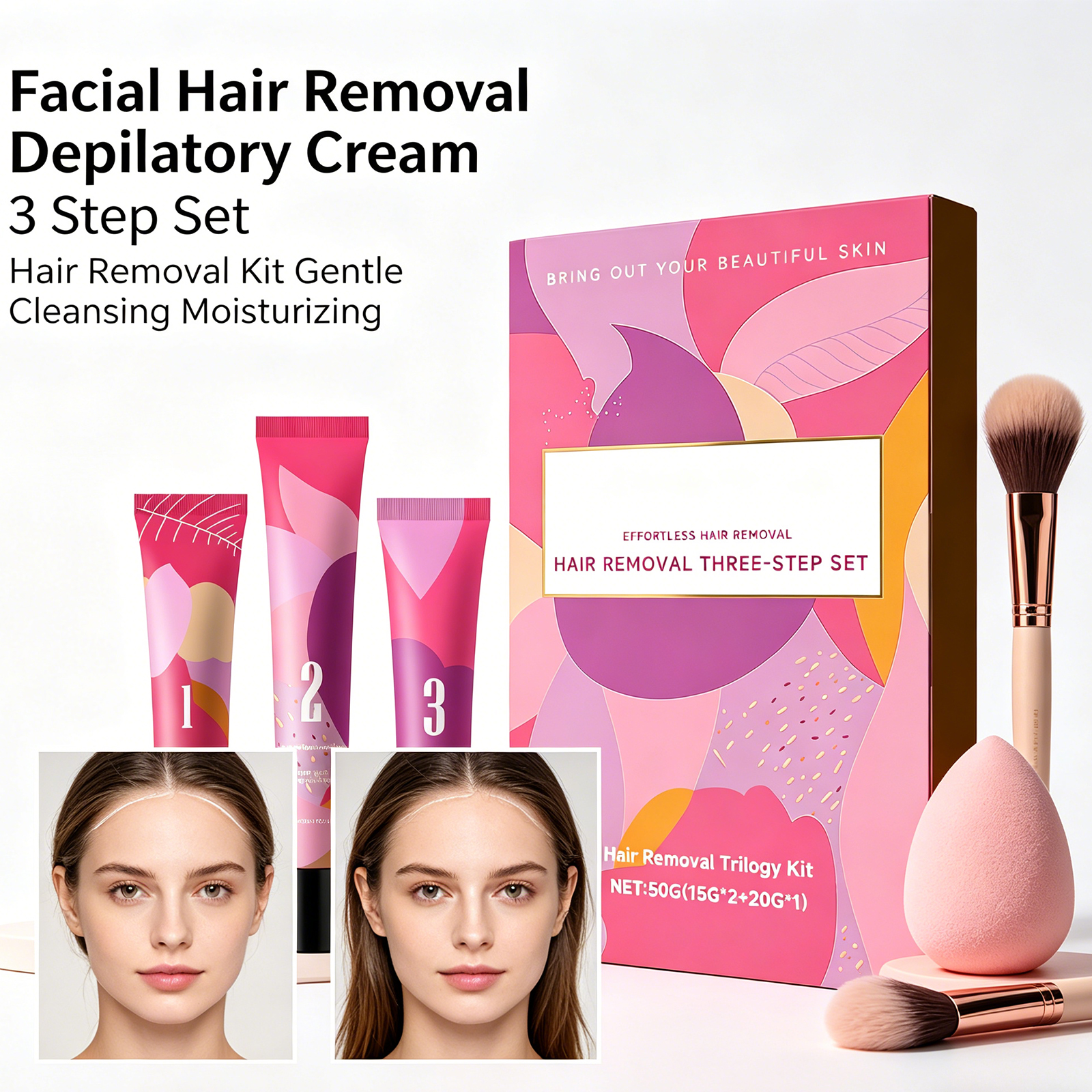 Facial Hair Removal 3-Step Kit - Hair Care Step reseña y precio