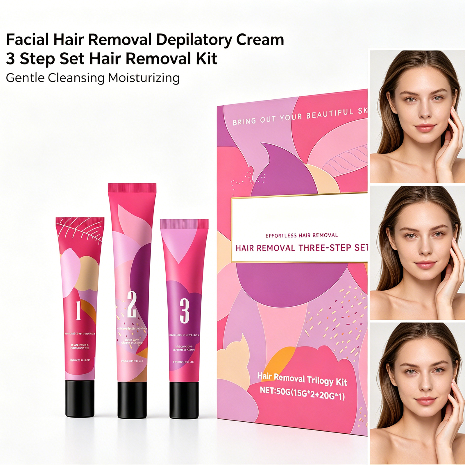 Facial Hair Removal 3-Step Kit - Hair Care Step reseña y precio