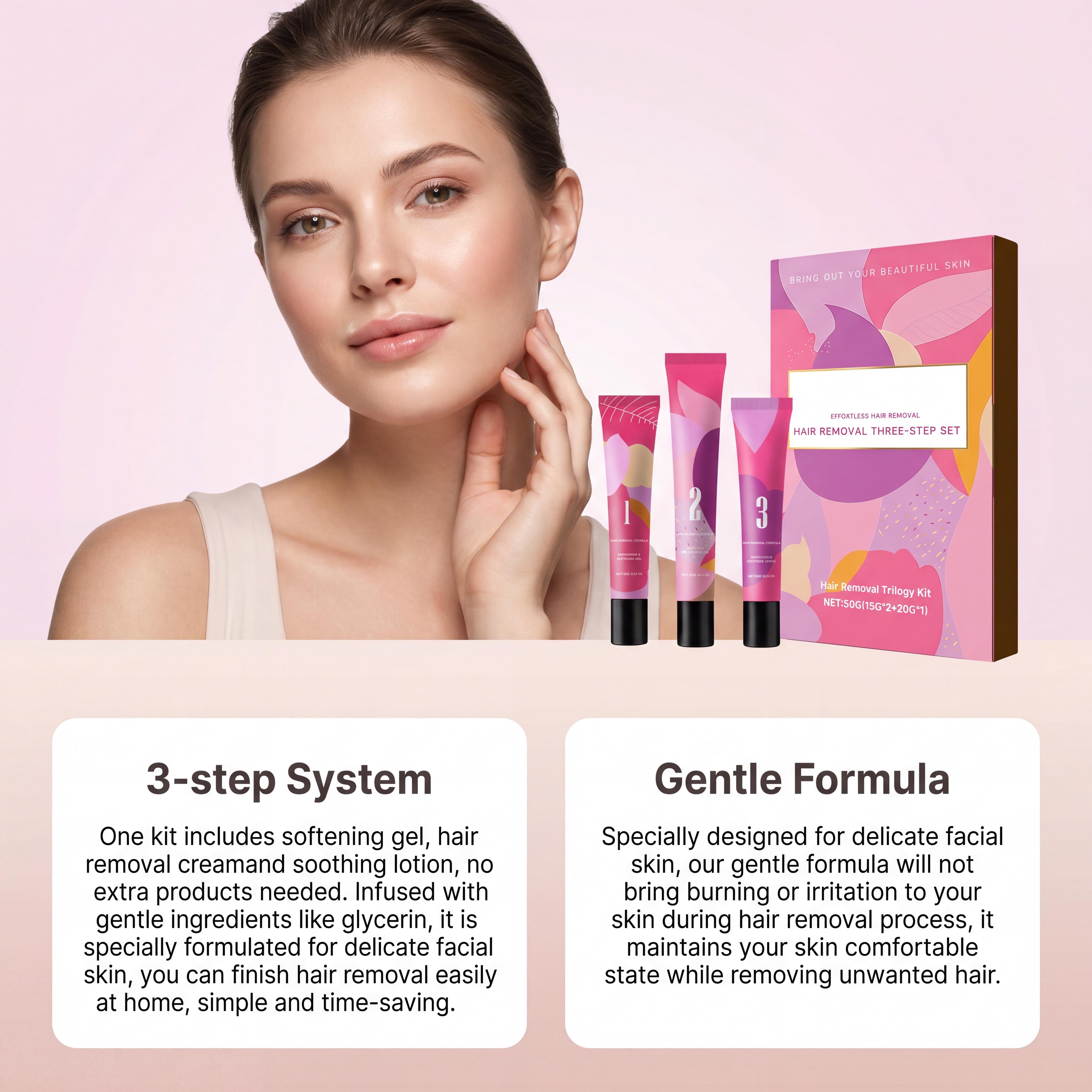 Hair Removal Cream Kit 3-Step  - Hair Care Step reseña y precio