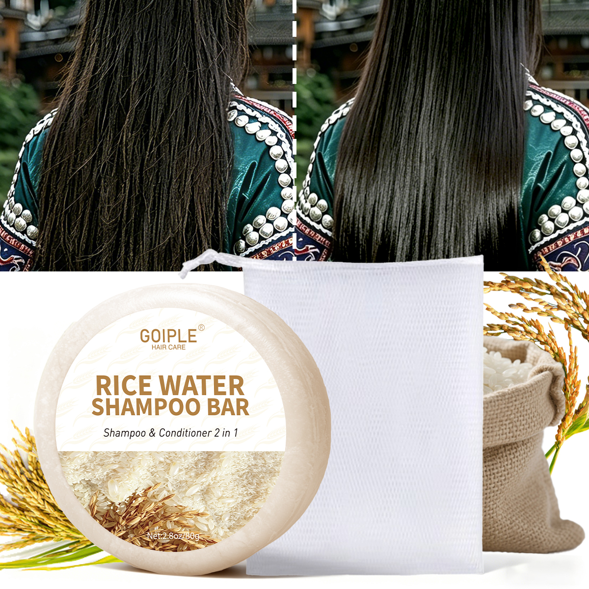 GOIPLE 80g Rice Water Hair Soa - Hair Care With Rice Water reseña y precio