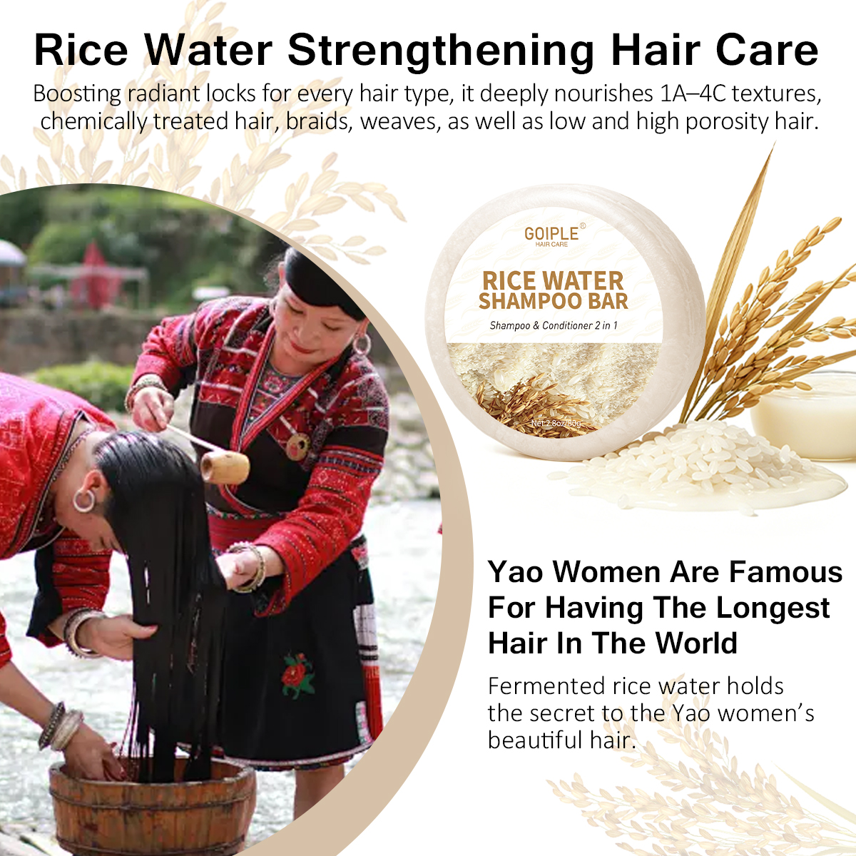 GOIPLE 80g Rice Water Hair Soa - Hair Care With Rice Water reseña y precio