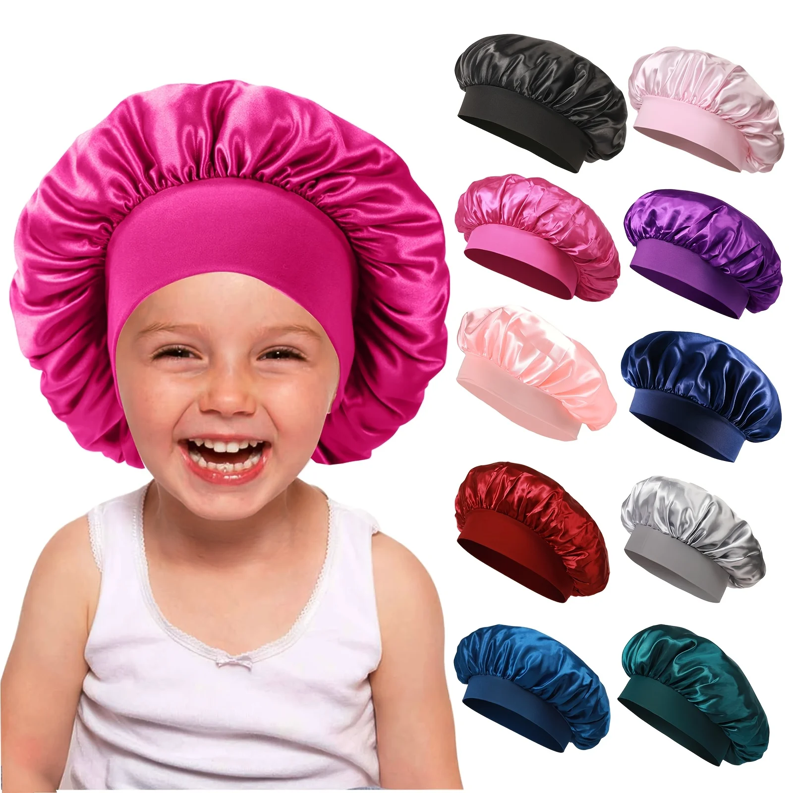 1pc Satin Bonnet Breathable No - Hair Care For 5 Year Old Girl reseña y precio