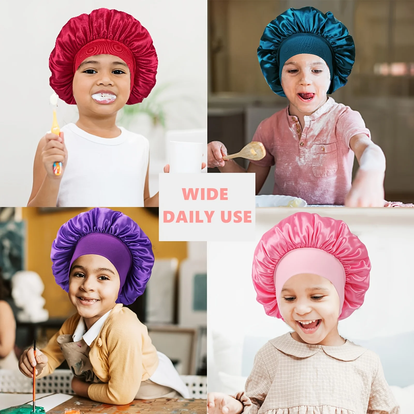 1pc Satin Bonnet Breathable No - Hair Care For 5 Year Old Girl reseña y precio