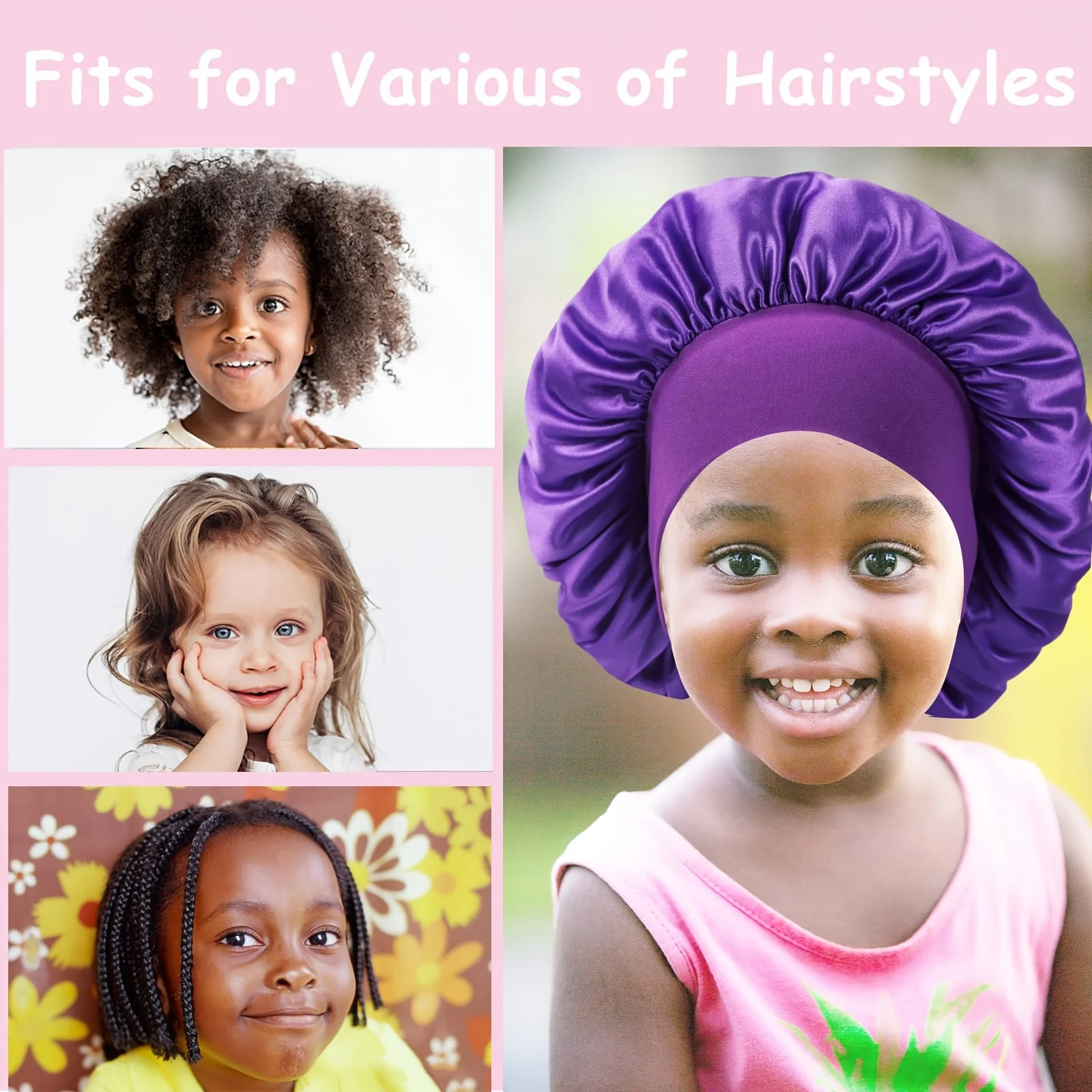 1pc Satin Bonnet Breathable No - Hair Care For 5 Year Old Girl reseña y precio