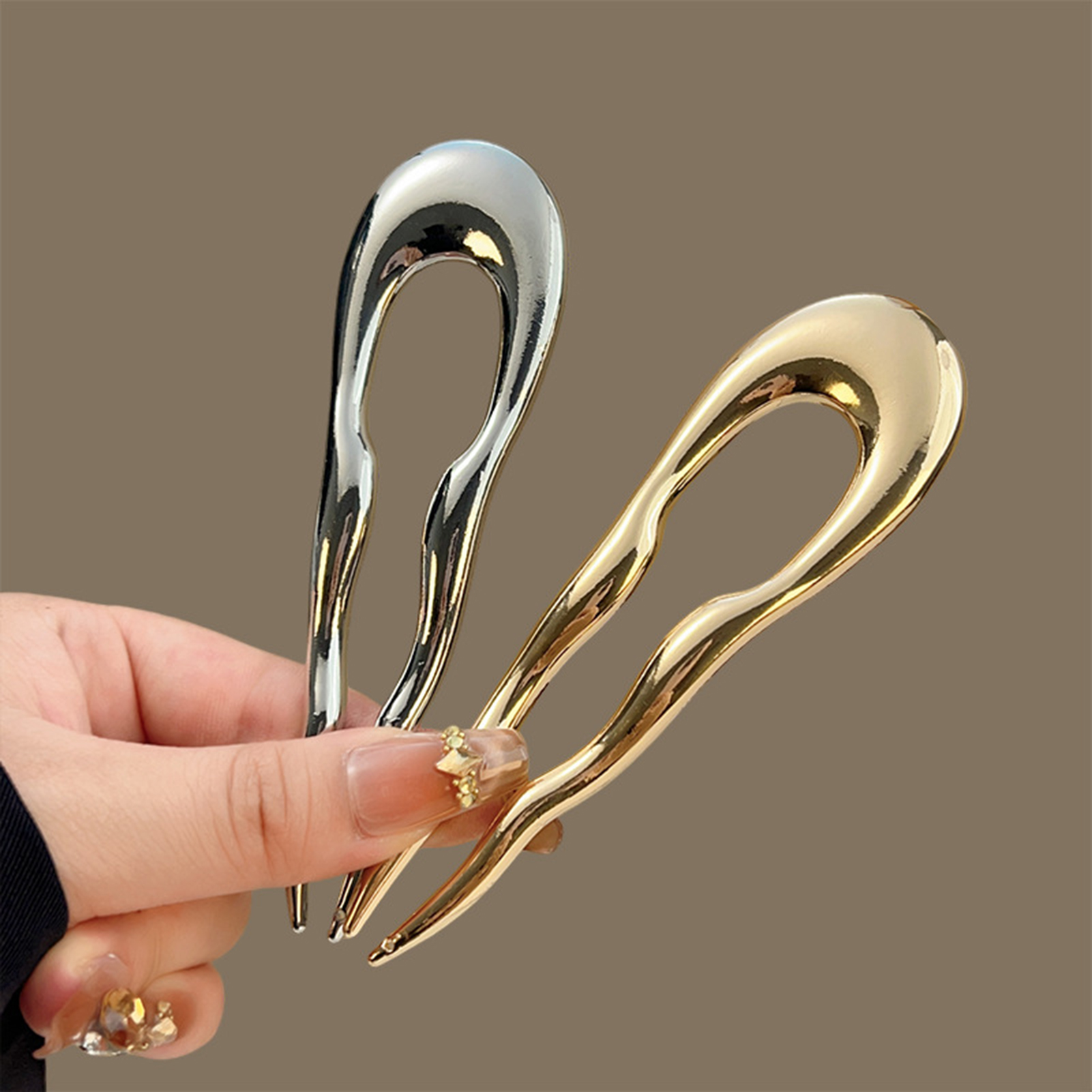 Simple Metal Alloy Hairpins U- - Hair Care Tools reseña y precio