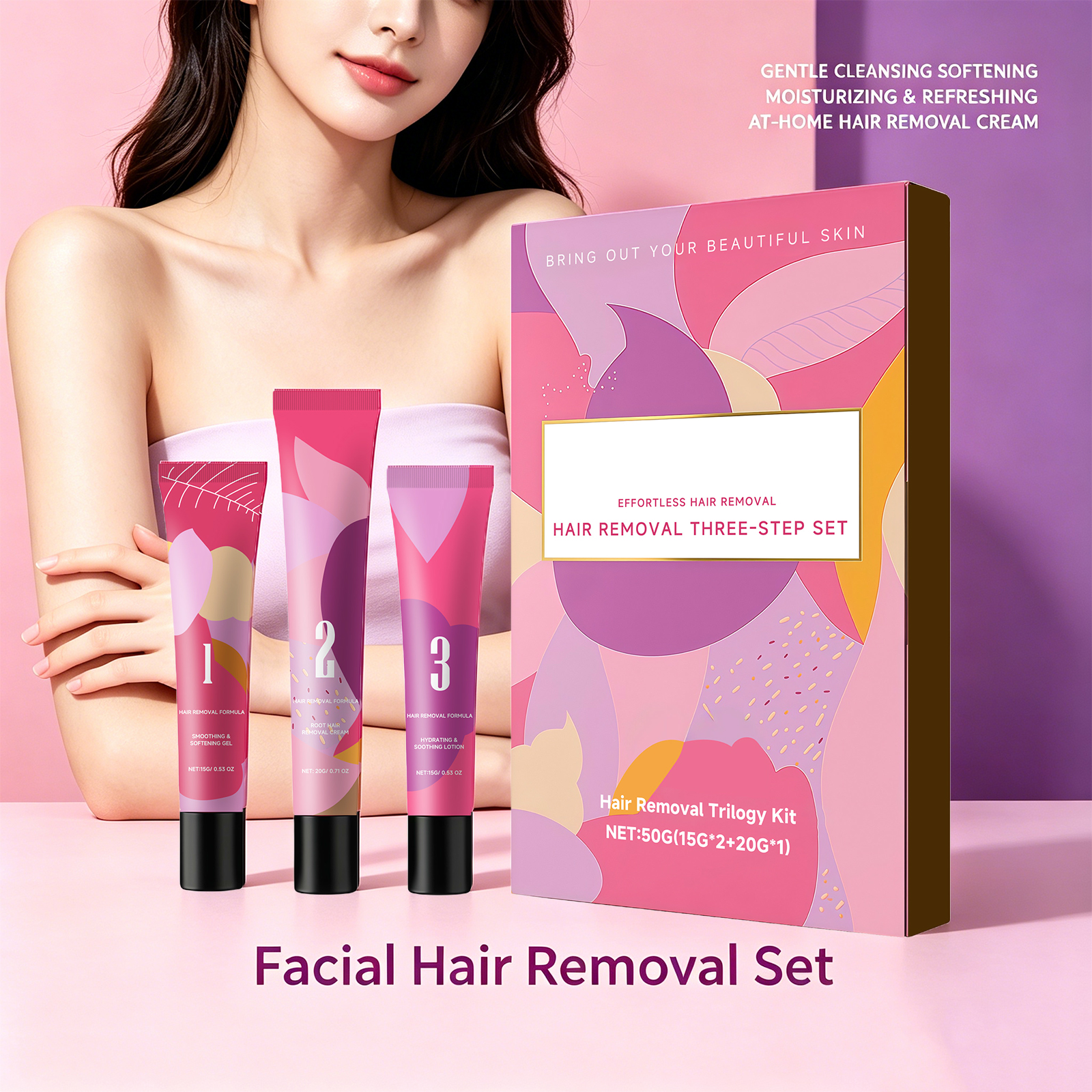 Facial Hair Removal 3-Step Set - Hair Care Step reseña y precio