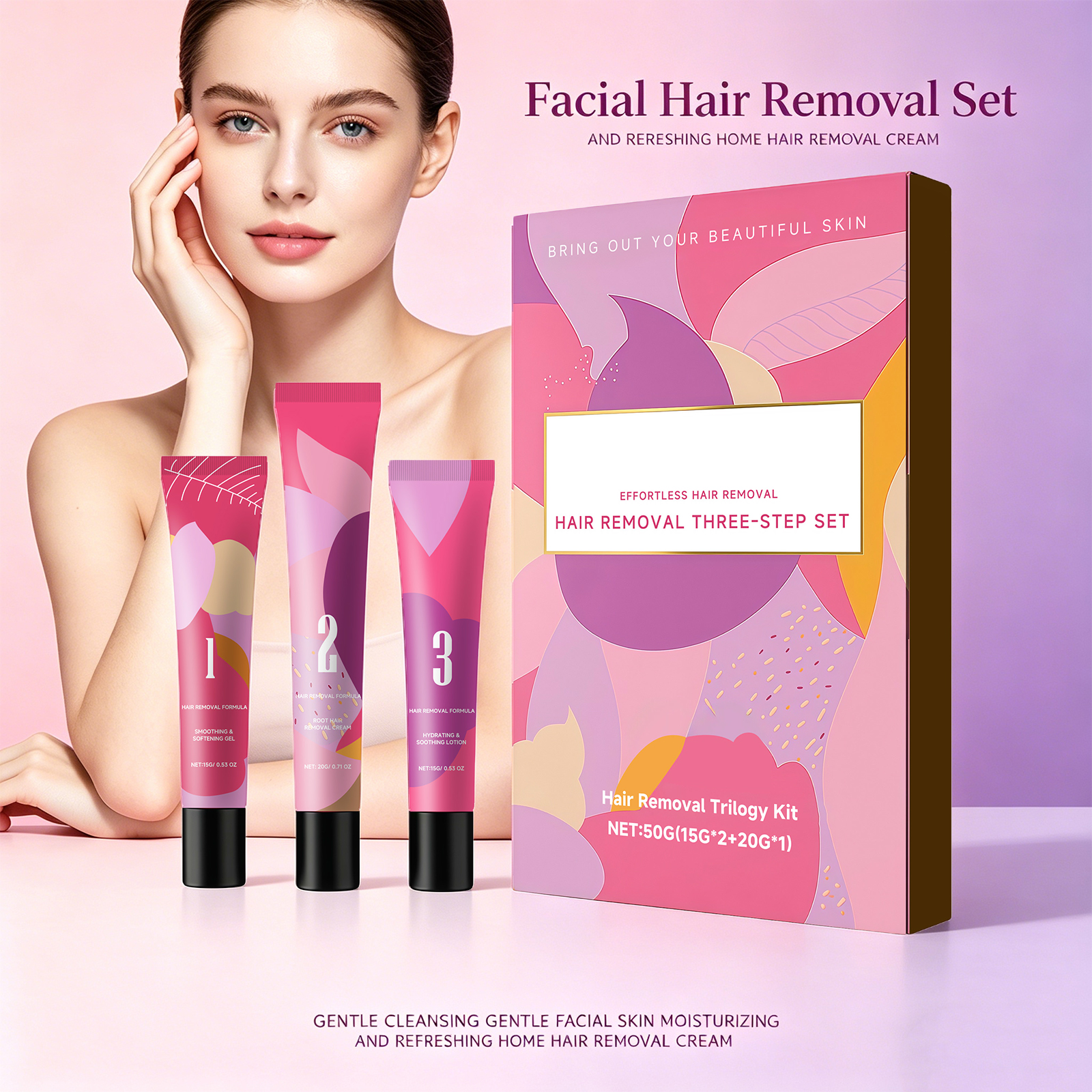 Facial Hair Removal 3-Step Set - Hair Care Step reseña y precio