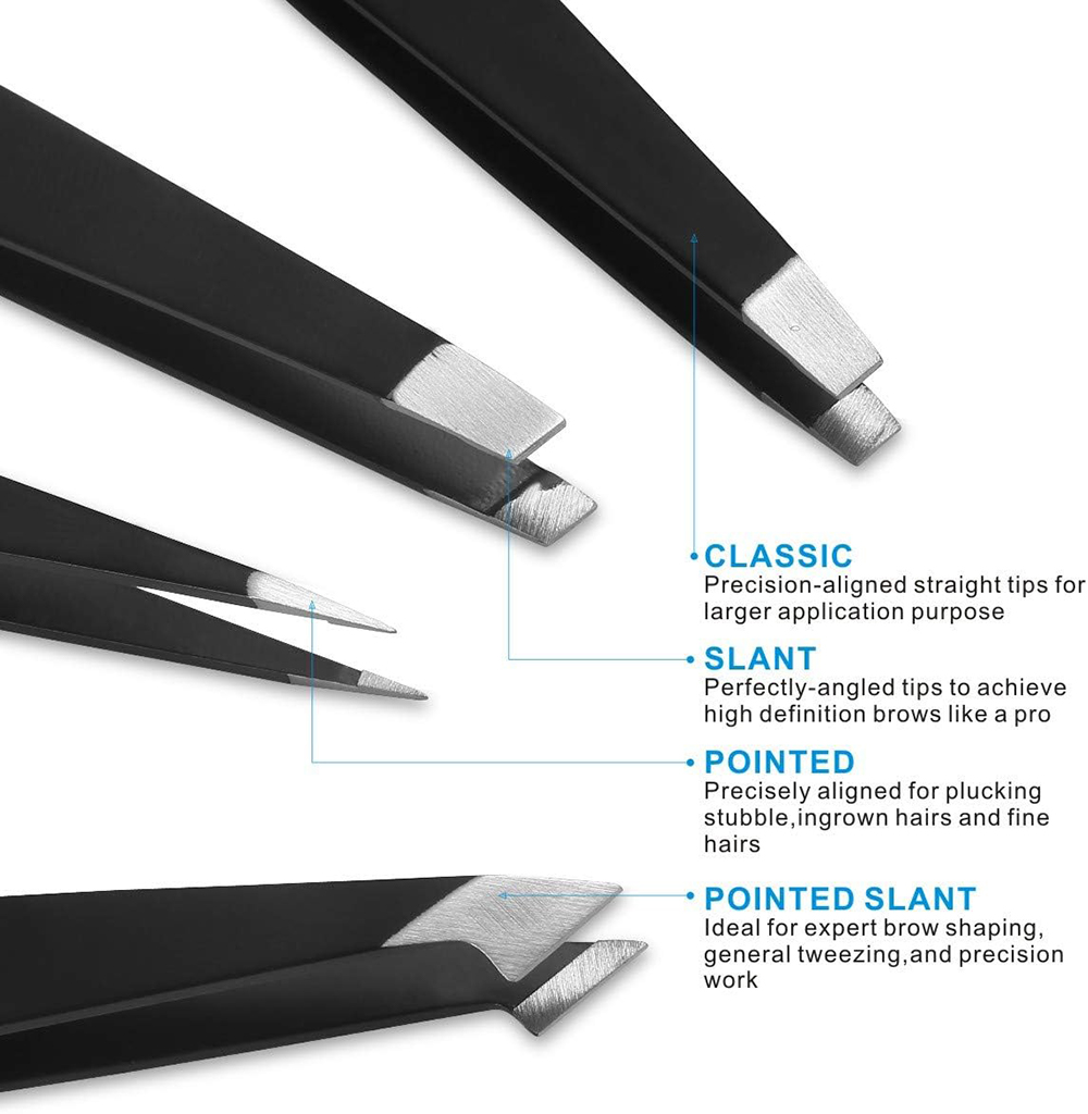 4PCS Tweezers Set Professional - Hair Care Tools reseña y precio