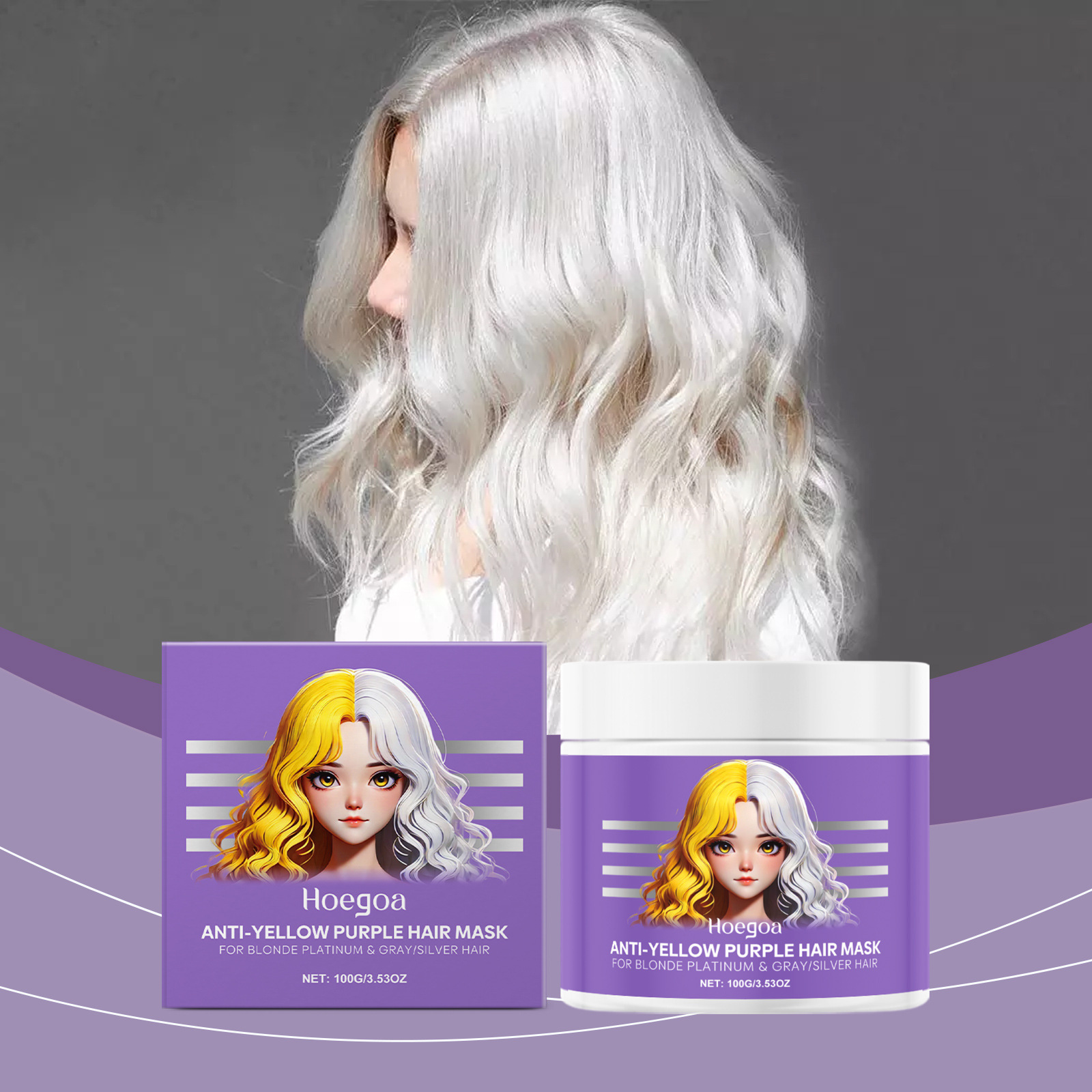 Purple Hair Mask Cover Gray Ha - Deep Conditioner Mask reseña y precio