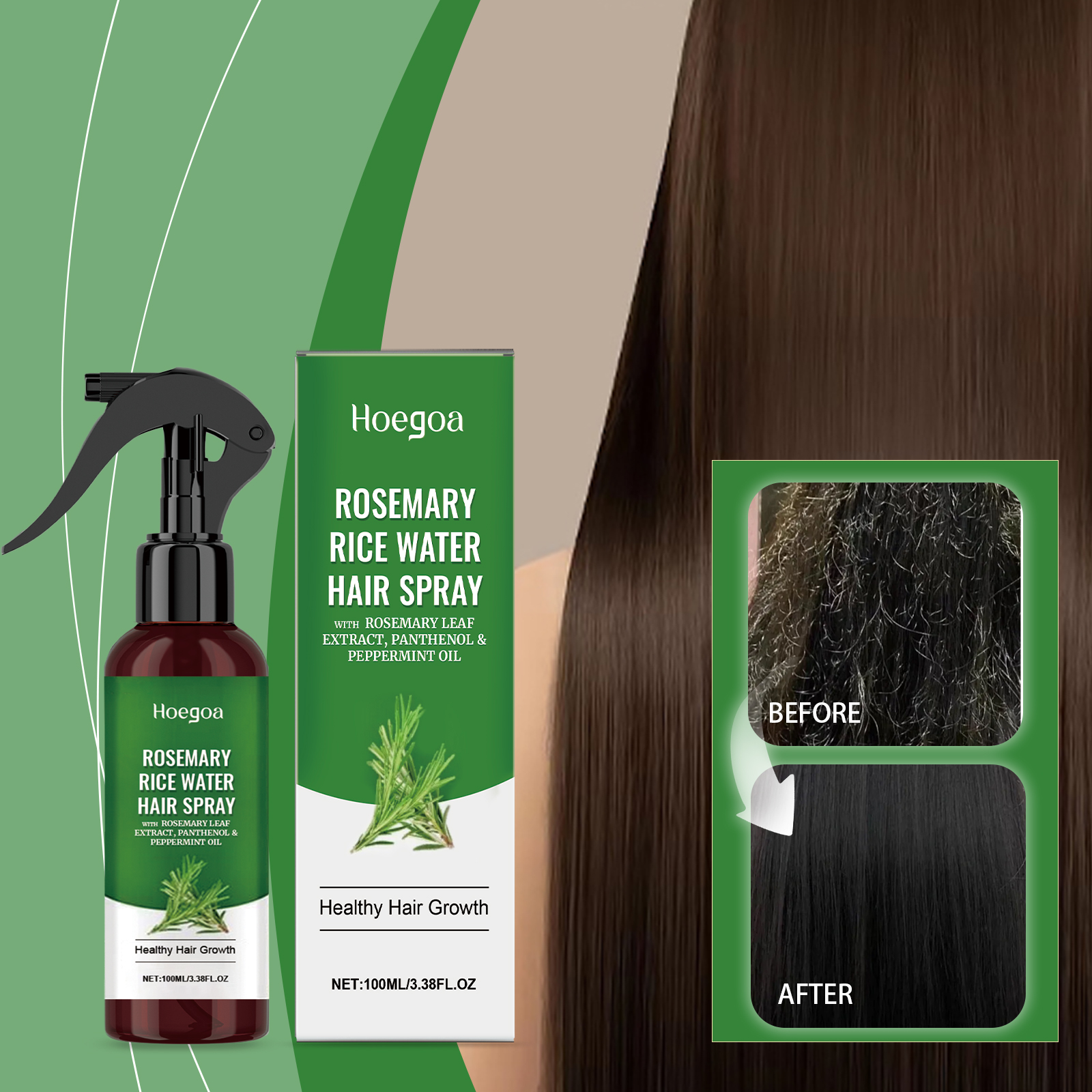 Rosemary Hair Spray With Rice  - Hair Care With Rice Water reseña y precio