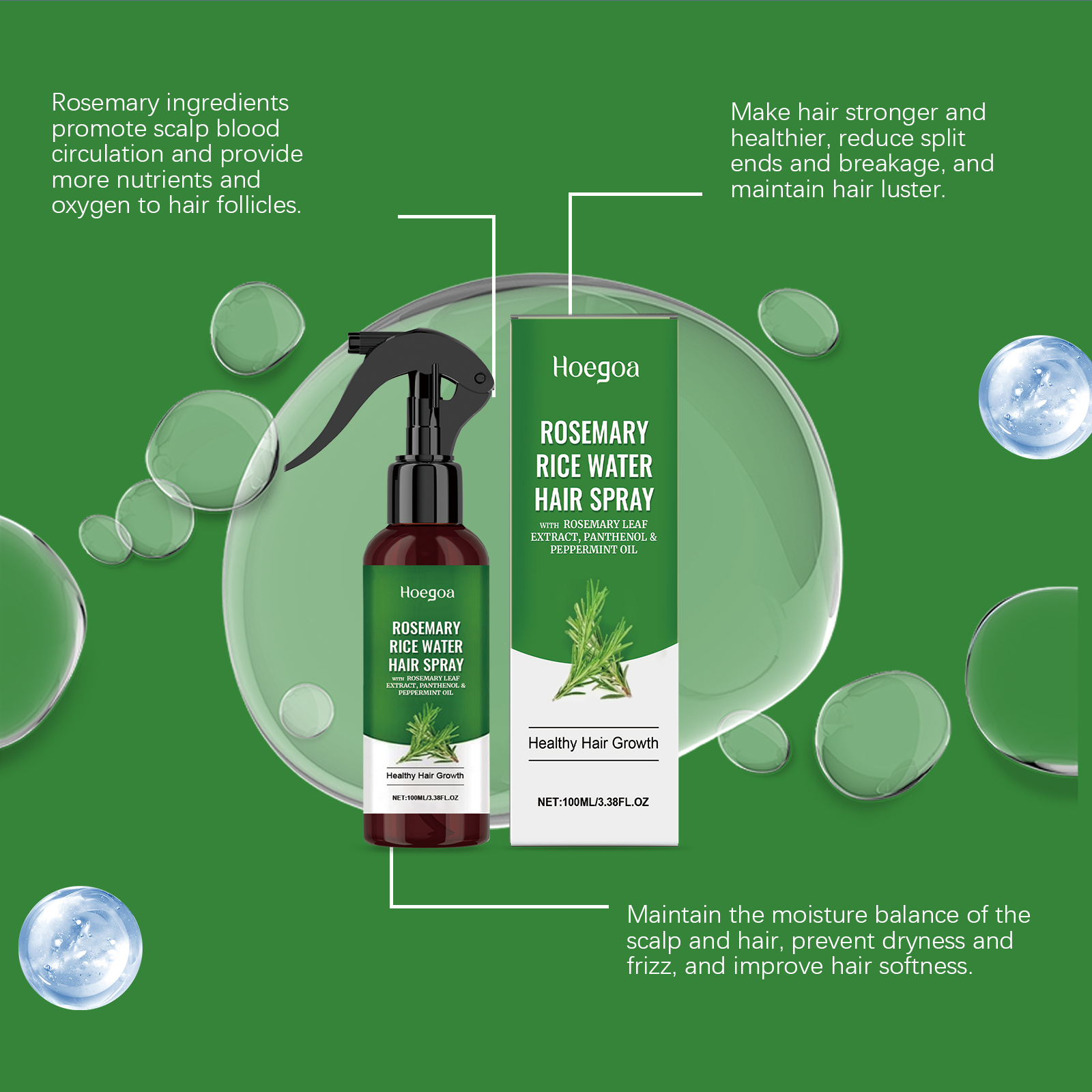 Rosemary Hair Spray With Rice  - Hair Care With Rice Water reseña y precio